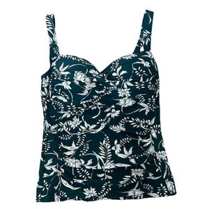 Sea Level Australia Twist Front Tankini Top in Green Floral Size Large